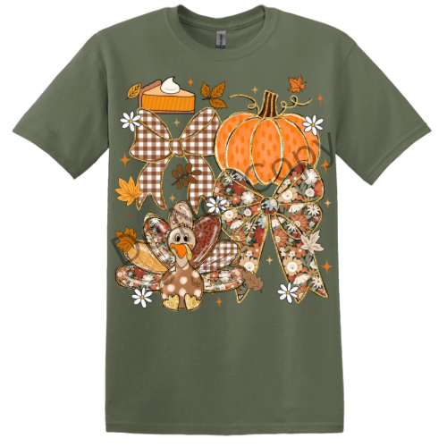 Fall Turkey and Bows Tee